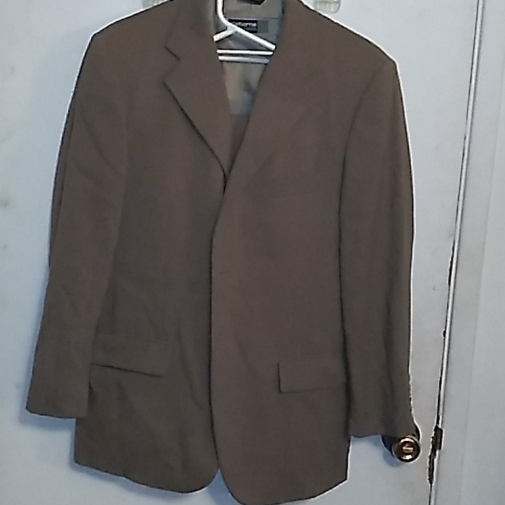 Men's Triple Breastfed Suit. Brown in color